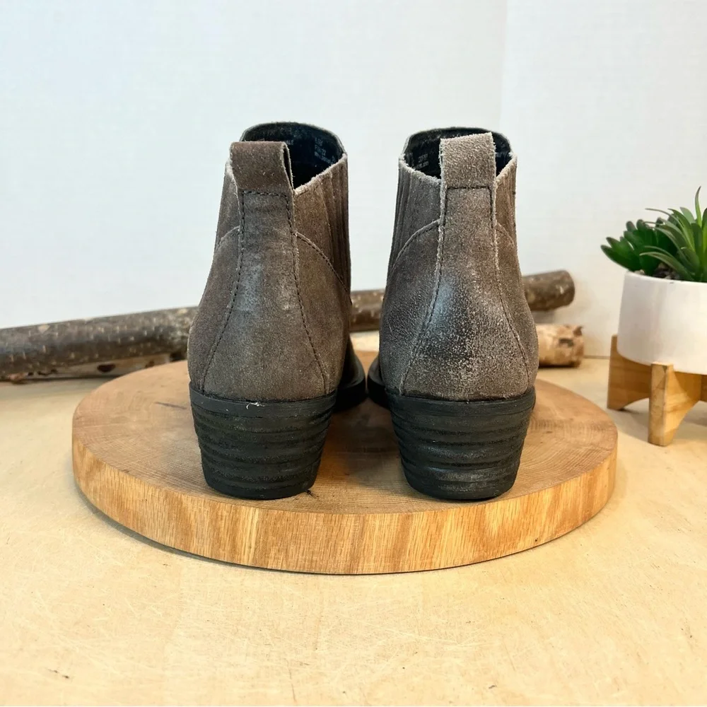 Born | Bebe Distressed Suede Ankle Boots Size 8.5 in Grey